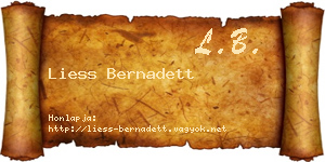 Liess Bernadett névjegykártya