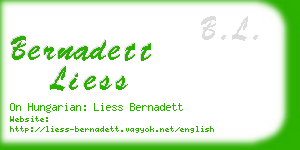 bernadett liess business card